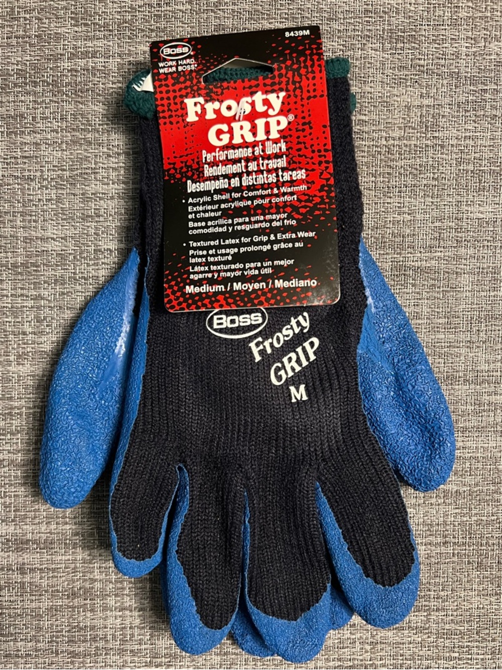 Boss Frosty GRIP Work Gloves in Black and Blue